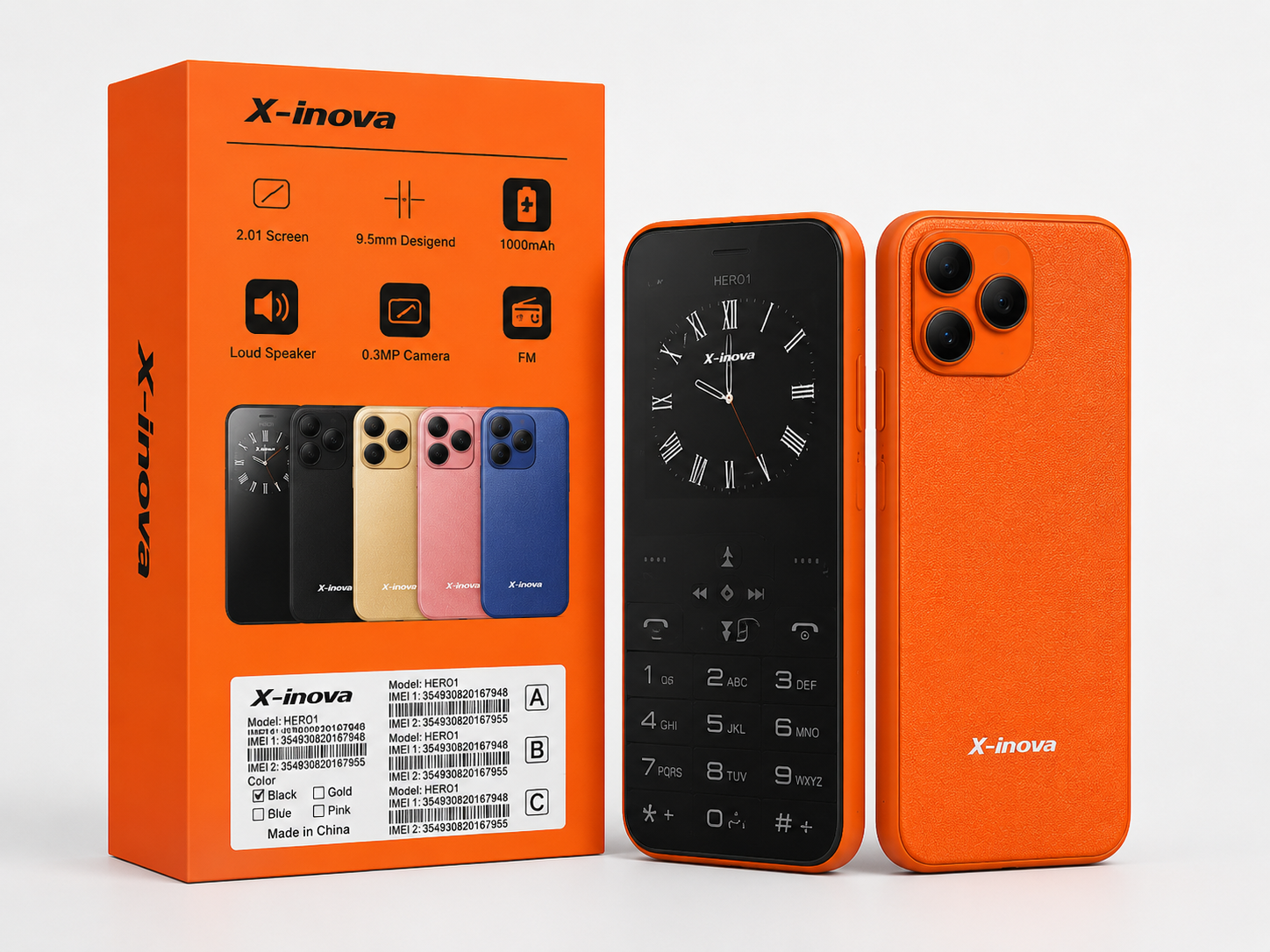 گوشی موبایل X-Inova HERO1 طرح آیفون صفحه 2.01 اینچ باتری 1000mAH